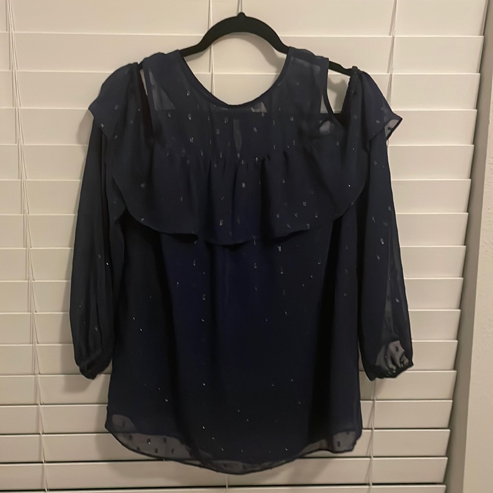 Like new sparkle cold shoulder blouse